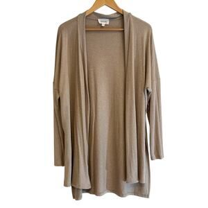 Korye Women’s XL Extra Large Tan Cardigan Sweater Fall Layering Capsule Wardrobe